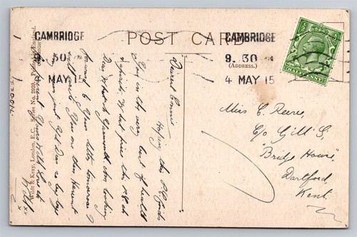 Postcard Couple Hiding Under Umbrella On Beach Chairs England Humor 1915 F41 - Picture 2 of 3