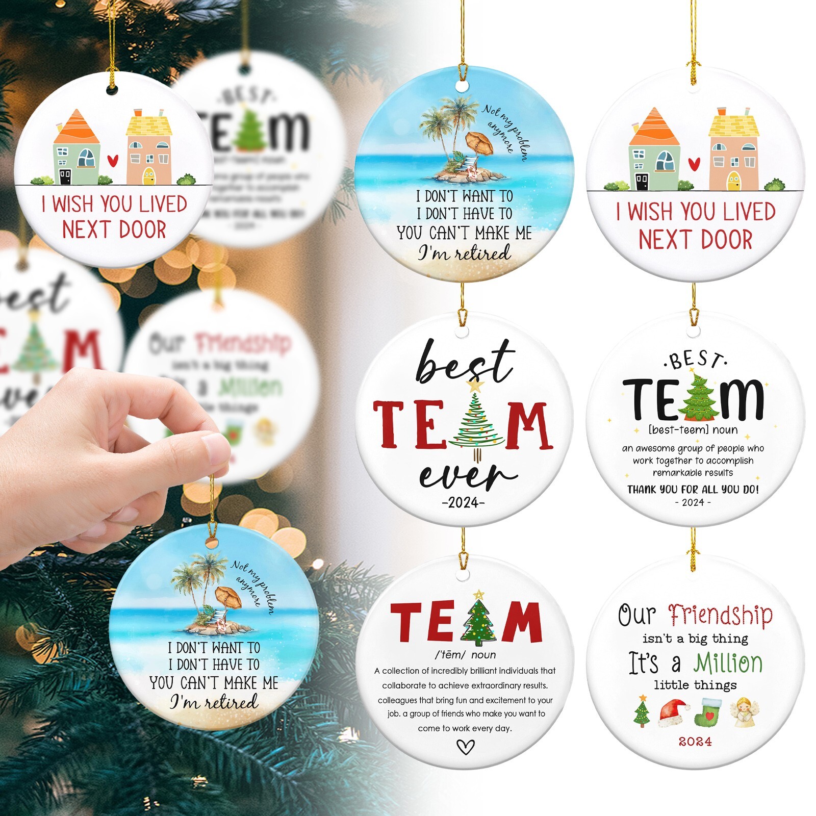 Coworker Gifts For Women  Christmas Ornaments Appreciation  Retirement Gifts