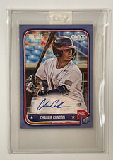 CHARLIE CONDON 2024 Onyx Vintage ON-CARD BLUE INK AUTO 4/25 Colorado Rockies