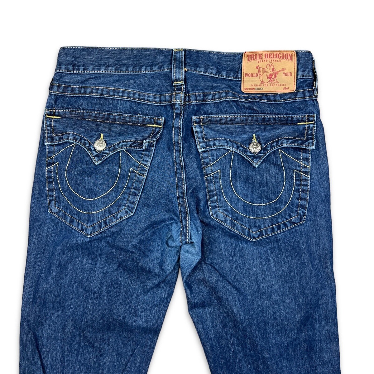 美品 TRUE RELIGION RICKY USA製 ジーンズ 濃紺 True Religion Ricky Deep See Dark Wash Relaxed Straight