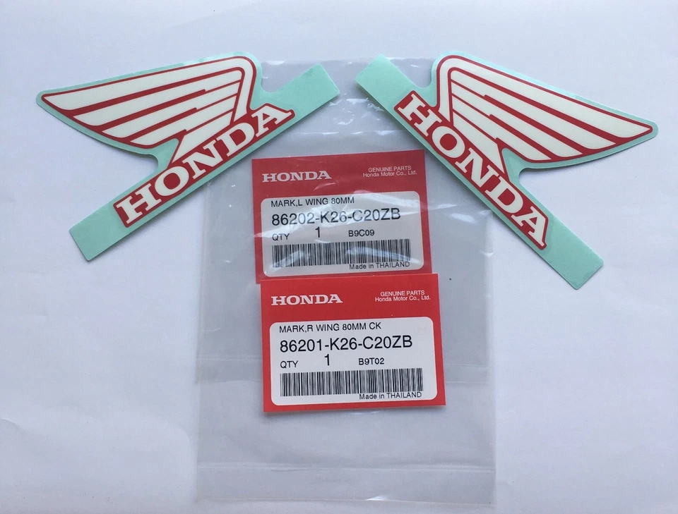 2x Tanque Original Honda Rojo Blanco Ala Logo 80 mm. Calcomanías adhesivas de carreras Foto 2 de 4