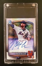 2025 Bowman Nolan McLean Chrome Prospect Auto Mega Box Refractor #BMA-NM Mets SP