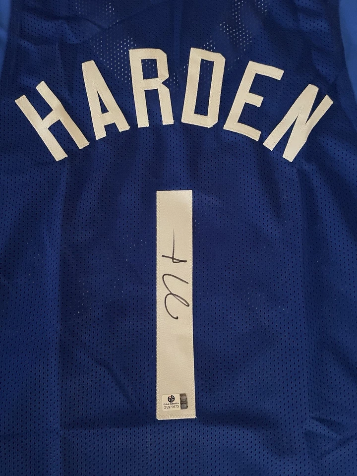 Camiseta deportiva azul personalizada firmada por James Harden de la NBA Los Angeles LA Clippers certificado de autenticidad automático Foto 3 de 4