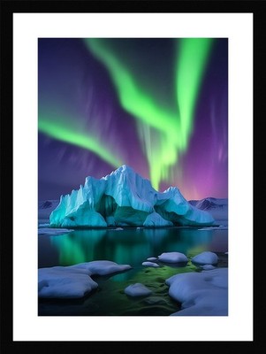 Moody Northern Lights Framed Wall Art Poster Canvas Print Picture