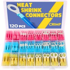 120PCS HWaterproof Wire Connectors Heat Shrink Marine Automotive Terminals kit