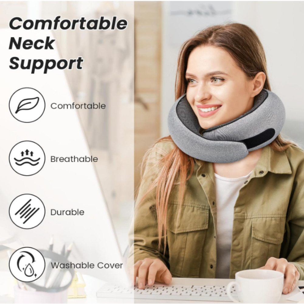 Travel Neck Pillow 100% Pure Memory Foam Pillow Chin Support Pillow Adjustable f