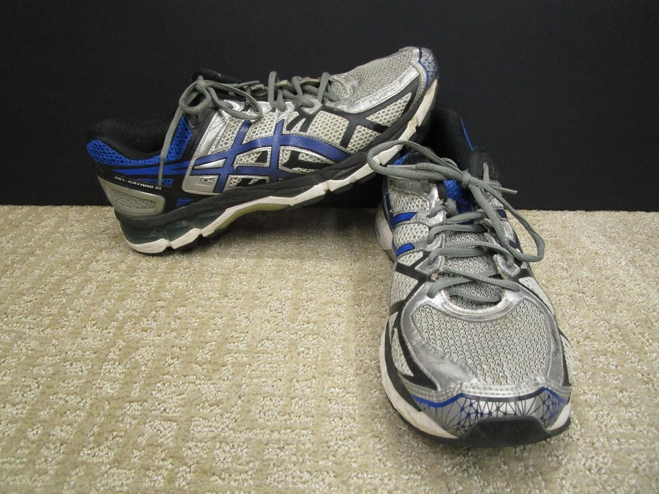 Zapatos para correr ASICS Gel-Kayano 21 para hombre talla 12 gris azul soporte de estabilidad T4H2N Foto 4 de 4