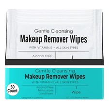 World Amenities Makeup Remover Wipes 50 Count Alcohol Free Individually Wrapped