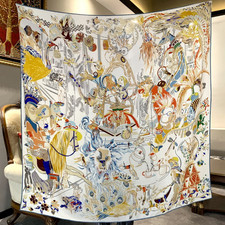 70 Cashmere 30 Silk Bandana 53'' Neckerchief Shawl Scarf line Print Wrap new