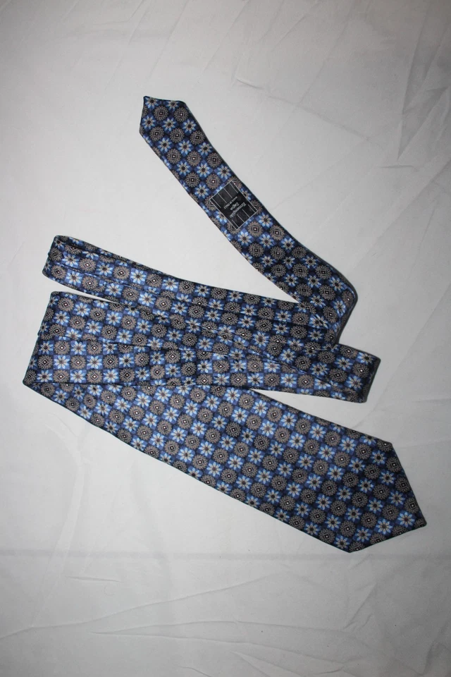 Corbata de Seda ERMENEGILDO ZEGNA Floral Lujo Hecha en Italia 58x3,75 Dominación Foto 2 de 4