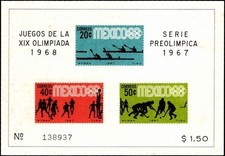 Mexico 1967 Pre-Olympic Series XIX Olympics 1968 Stamp Booklet.