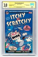 Product Image: Itchy & Scratchy #1 Signed Matt Groening CBCS 4 Signatures Simpsons Bongo 1993