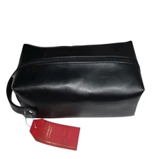 Perry Ellis Portfolio Men's Travel Kit Black Faux Leather NWT