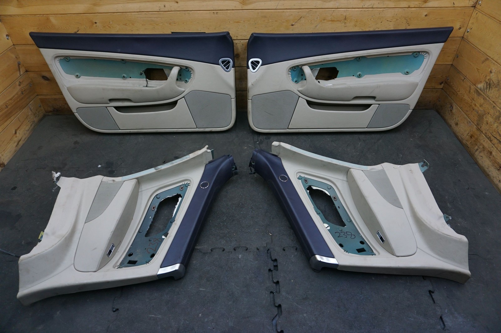 Set 4 Front Rear Door & Quarter Trim Panel Beige Blue OEM Bentley GT 2003-10