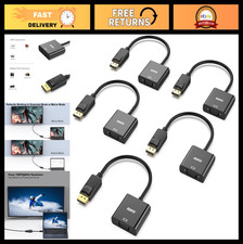 DisplayPort to VGA Adapter 5 Pack, Gold-Plated Male to Female Converter, PC Comp