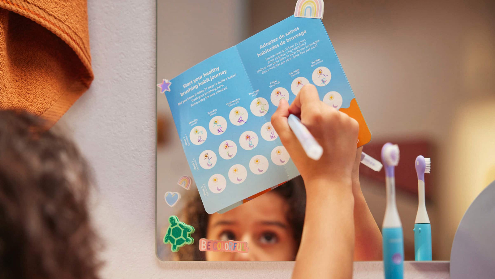 Компания Philips - один для детей зубная щетка батарея - градиент синий выцветает