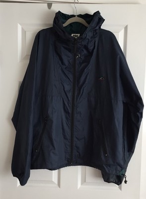 Helly Hansen Vintage Windbreaker- Blue Outer Rain Shell- Large Nylon Coat Jacket