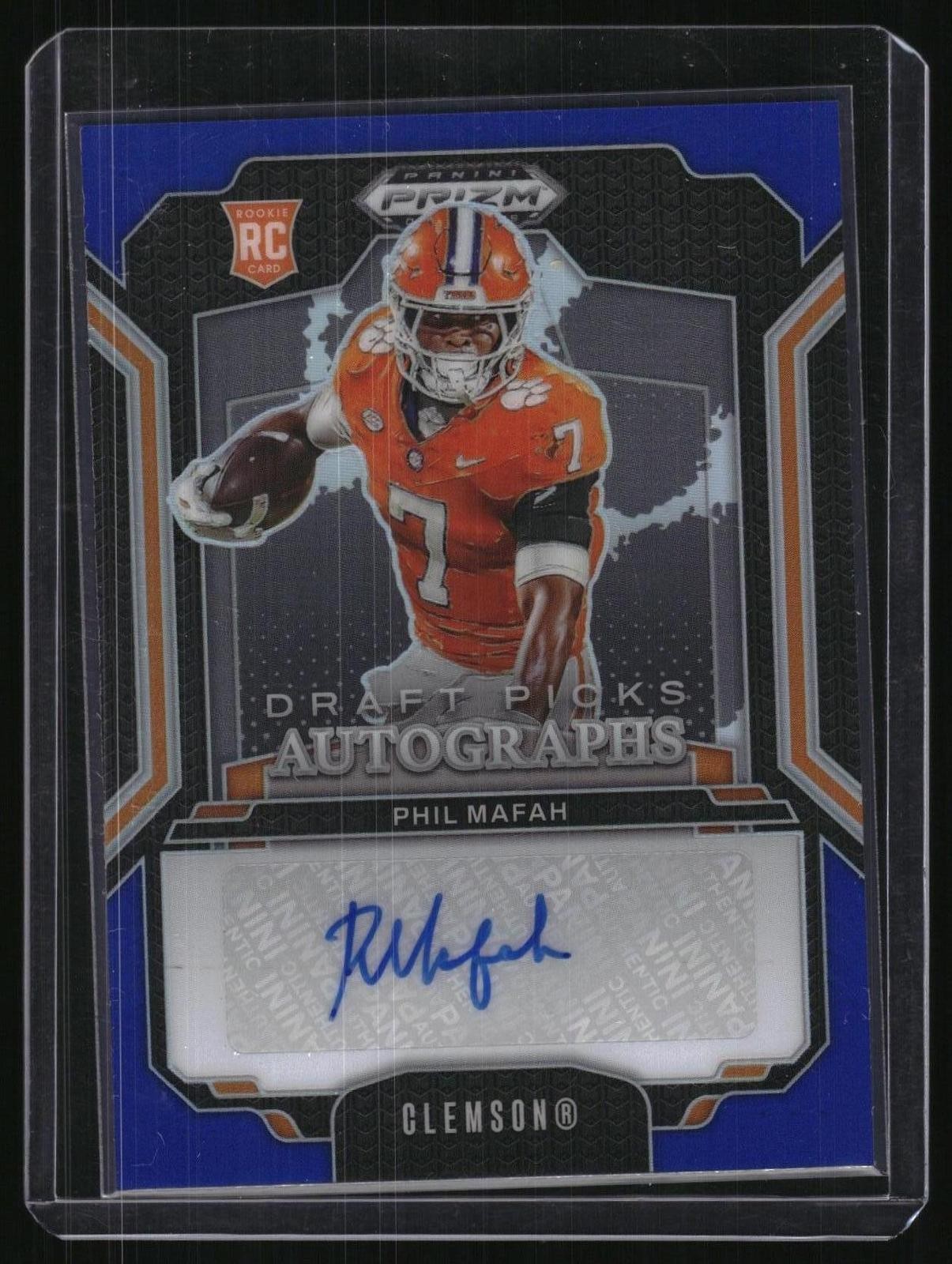 2025 Panini Prizm Draft Picks #DPA-PMH AU Phil Mafah Draft Picks Auto Blue #/249