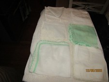 Vintage Set Of 6 Cotton Handkerchiefs Embroidery Edges Lot 3