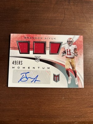 2020 Panini Chronicles - Momentum Triple Jersey Autographs Brandon Aiyuk #MJA-BA