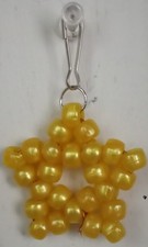Handmade Yeallow Beaded Star Keychain Charm