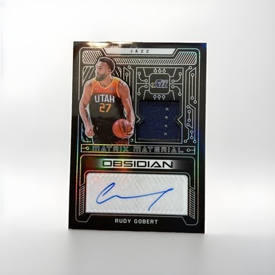 2021-22 Panini Obsidian Matrix Material Auto Rudy Gobert Auto Jersey /49 BSK