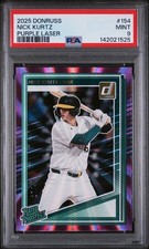 2025 Donruss Nick Kurtz Purple Laser /49 #154 PSA 9 MINT RATED PROSPECT