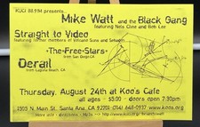 Koo’s Cafe Handbill Mike Watt & Black Gang Derail Straight To Video KUCI 88.9