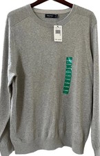 Nautica Men's Long Sleeve Crew Neck Sweater Grey Heather Size XL Cotton New