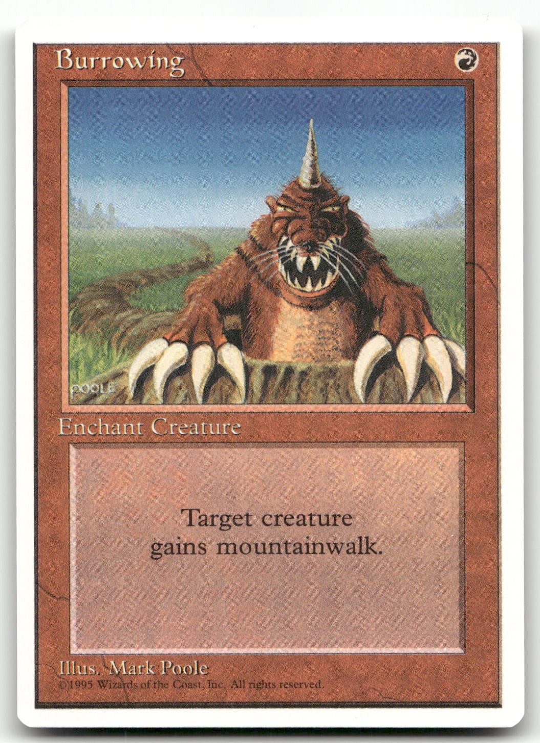 Burrowing (NM) Fourth Edition 4ED Magic MTG