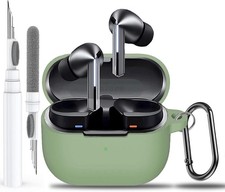 Samsung Galaxy Buds 3 Pro/3/3 FE Case Cover with Cleaner Kit, Matcha Green