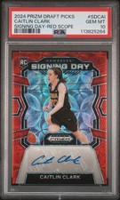 2024 PANINI PRIZM DRAFT PICKS SIGNING DAY RED SCOPE CAITLIN CLARK 18/88 PSA 10