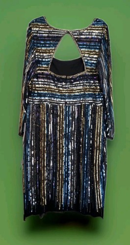 ADRIANNA PAPELL PLUS SIZE MULTICOLOR. SEQUIN BEADED SHEATH DRESS -NWT 18W - Picture 9 of 21