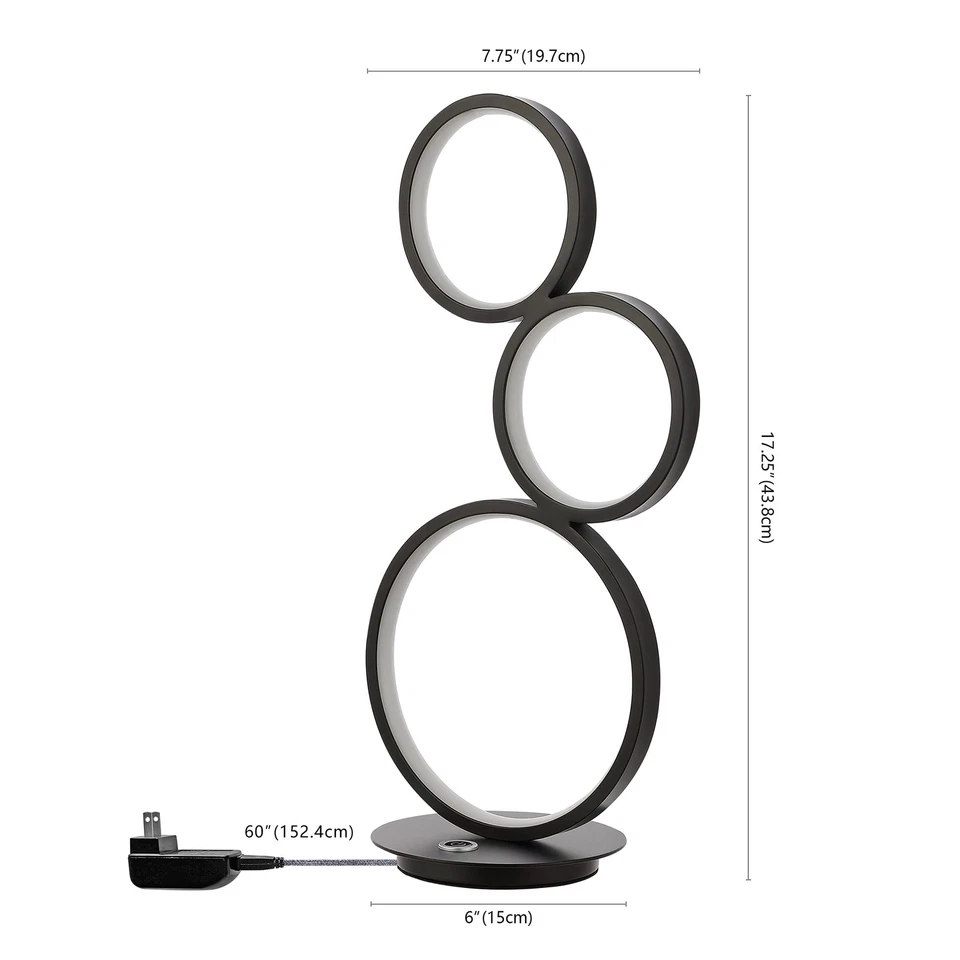 JYL7102A Juno 17.25" Lámpara de Mesa LED Integrada Hierro Costero Bohemio 3 Luces... Foto 3 de 4