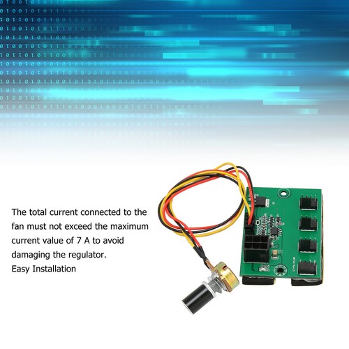 PC Fan Speed Controller DC 12V PWM 4 Way 11.8in Cable Easy Installation PC Ch CB - Afbeelding 13 van 22