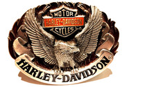 enameled  Vintage Harley Davidson Eagle  Belt Buckle -Harmony Designs 1992