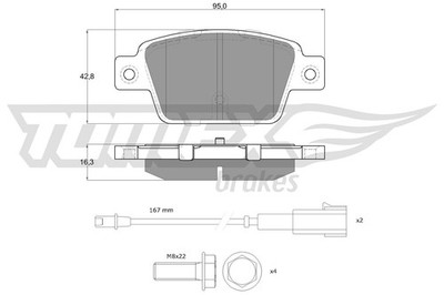 Bremsbelagsatz Scheibenbremse TOMEX Brakes TX 12-511 für BRAVO LANCIA FIAT 2 Van