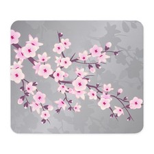CafePress Cherry Blossoms Pink Gray Shimmering Mousepad  234977130 