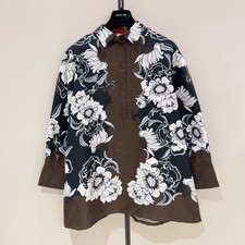 Valentino Floral Print Silk Shirt Dress IT40 Long Sleeve Made In Italy 100% Silk