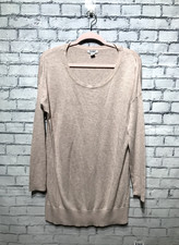 Old Navy, Women XL, Beige Long Sleeve Thin Knit Sweater Mini Dress or Long Top