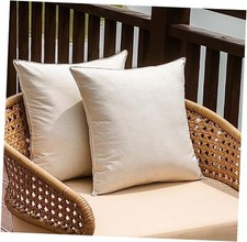 Outdoor Waterproof Throw Pillow Covers Set of 2 18" x 18" Pack of 2 Beige
