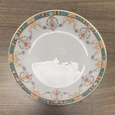 Limoges France Porcelain Round Bowl Multicolor Floral Pattern Gold Trim
