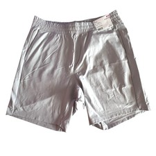 Uniqlo NEW Ultra Stretch Dry-Ex Shorts Mens Large Light Gray Elastic Waist Solid