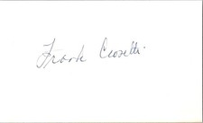 -Frank Crosetti- (d.2002) Signed/Autograph/Auto Index Card NY Yankees MLB