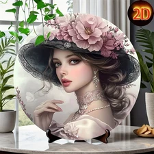 Chic "Woman" Themed Round Aluminum Sign