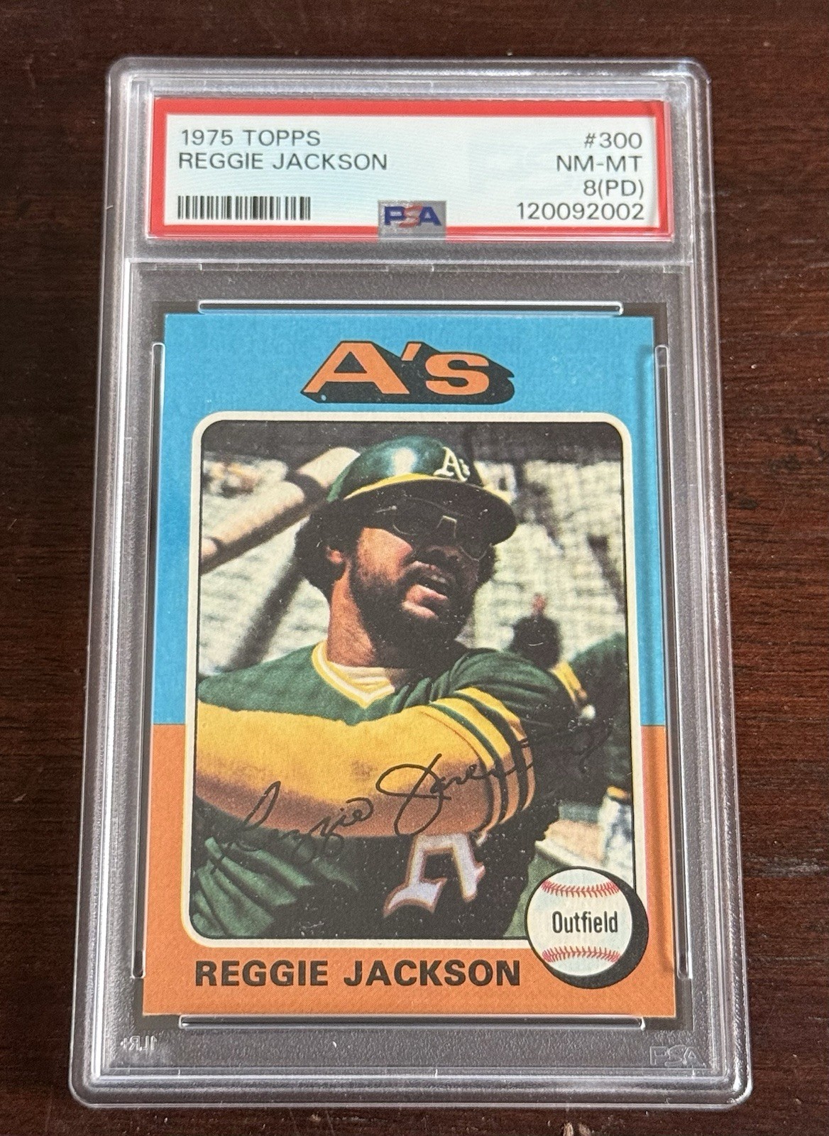 1975 TOPPS REGGIE JACKSON baseball CARD #300 PSA 8 just graded