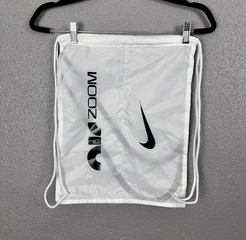Nike Air Zoom Track & Field White Black Logo Dust Shoe Bag 17x12 String Closure - Image 3 of 4