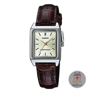 Casio Quartz Women's Watch LTP-V007L-9E Champagne Gold Stainless Leather Band