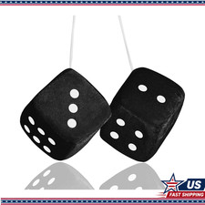 Black Hanging Soft Plush Dice Dots Pair Fuzzy Plush Dice Automotivecolor Black Black Hanging Soft Plush Dice Dots Pair Fuzzy Plush Dice Automotivecolor Black