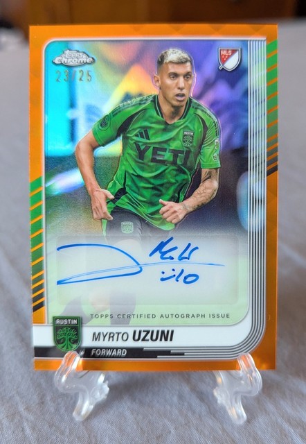 2025 Topps Chrome MLS Myrto Uzuni True Orange Auto 23/25 #CA-UZ